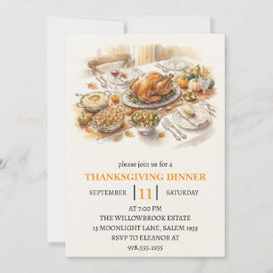 Herbst-Dinnerparty Thanksgiving-Feiertag Einladung