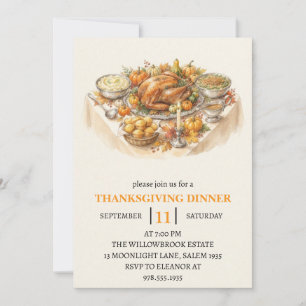 Herbst-Dinnerparty Thanksgiving-Feiertag Einladung