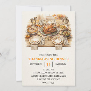 Herbst-Dinnerparty Thanksgiving-Feiertag Einladung