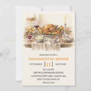 Herbst-Dinnerparty Thanksgiving-Feiertag Einladung