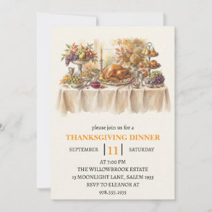 Herbst-Dinnerparty Thanksgiving-Feiertag Einladung