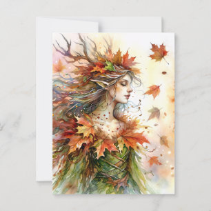 Herbst Dryad Fairycore Fall ästhetische Postkarte