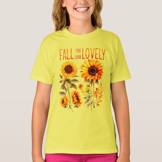 Herbst du siehst toll aus, Herbst Sonnenblumen Was T-Shirt (Vorderseite)