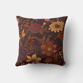 Herbst Dunkelbraune Blume Saison Innenraum Kissen