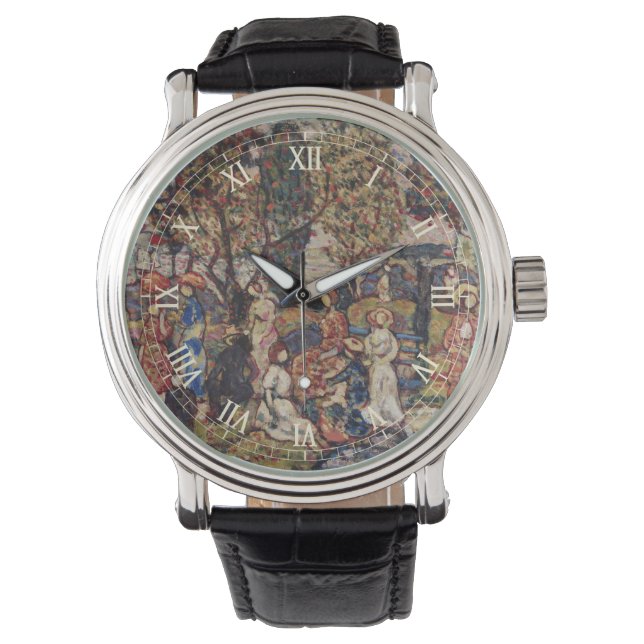 Herbst durch Maurice Prendergast, Vintage Kunst Armbanduhr (Vorderseite)