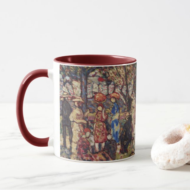 Herbst durch Maurice Prendergast, Vintage Kunst Tasse (Mit Donut)