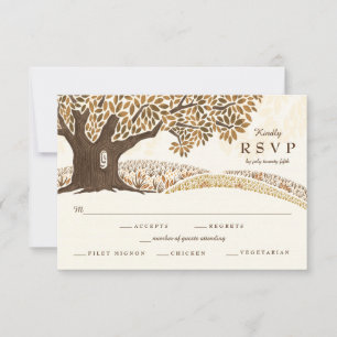 Herbst-Eichen-Hochzeit UAWG RSVP Karte