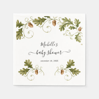 Herbst-Eichenblatt-Eichel-Baby-Party Serviette