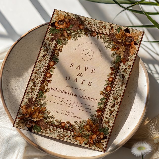 Herbst-Eichenblatt-Hochzeit Save The Date (Von Creator hochgeladen)