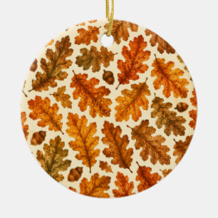 Herbst-Eichenlaub-Muster Gemütliche Naturästheti Keramik Ornament