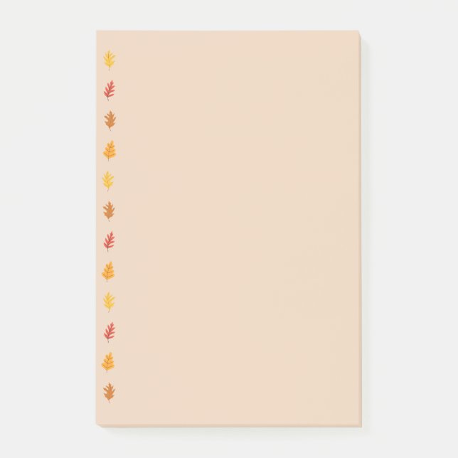 Herbst-Eichenlaub Post-it Klebezettel (Vorderseite)