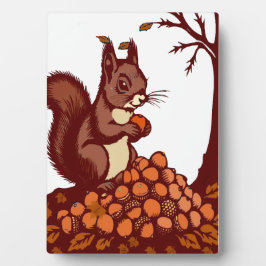 🐿️ Herbst Eichhörnchen Tischschild - Gemütlicher Fotoplatte