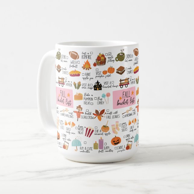 Herbst-Eimerliste Kaffeetasse (Vorderseite Links)
