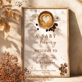 Herbst ein Baby wird Kaffee-Baby-Dusche Brauen Beg Poster