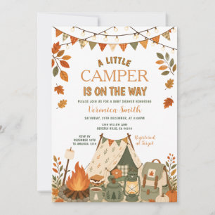 Herbst Ein kleiner Camper Baby Shower Floral Einladung