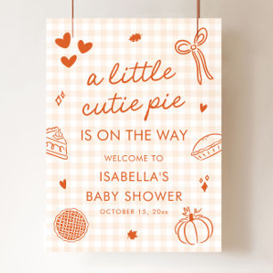Herbst ein kleines Süsse Pie Baby Dusche Begrüßung Poster