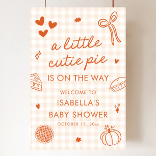 Herbst ein kleines Süsse Pie Baby Dusche Begrüßung Poster