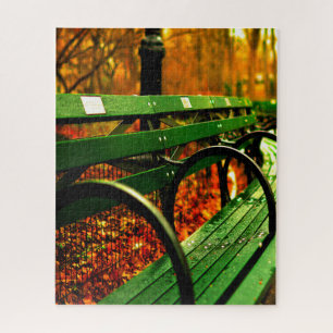 Herbst - Ein Sitzplatz im Central Park. Puzzle