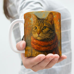 Herbst Eine gemütliche Katze im Herbst Kaffeetasse