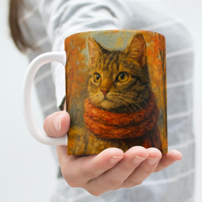 Herbst Eine gemütliche Katze im Herbst Kaffeetasse (Von Creator hochgeladen)