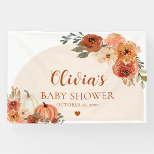 Herbst eine kleine Pumpkin Autumn Floral Baby Show Banner