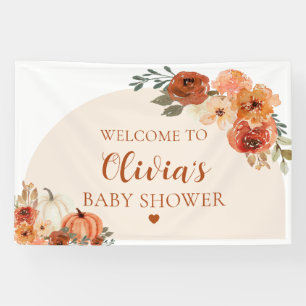 Herbst eine kleine Pumpkin Autumn Floral Baby Show Banner