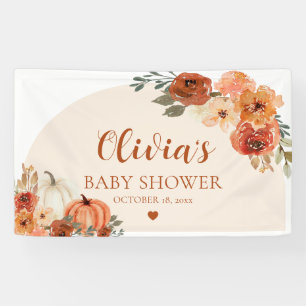 Herbst eine kleine Pumpkin Autumn Floral Baby Show Banner