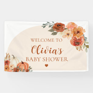 Herbst eine kleine Pumpkin Autumn Floral Baby Show Banner
