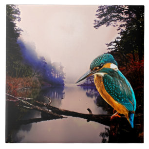 Herbst-Eisvogel Fliese