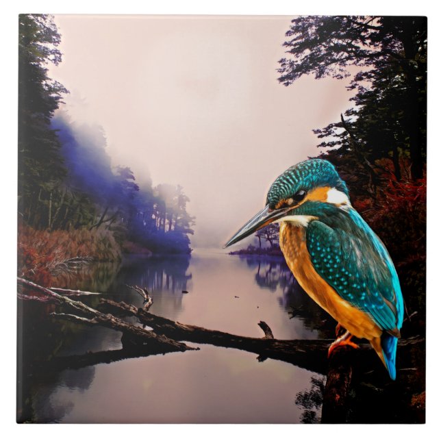 Herbst-Eisvogel Fliese (Vorderseite)