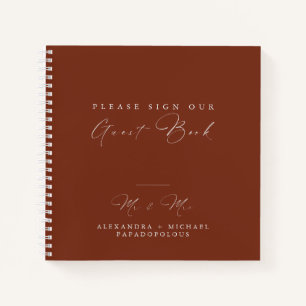 Herbst Elegant Minimal Wedding Gästebuch Notizbuch