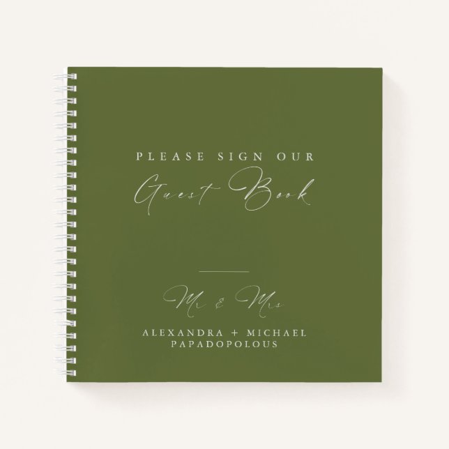 Herbst Elegant Minimal Wedding Gästebuch Notizbuch (Vorderseite)