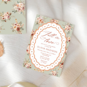 Herbst Elegante Florale Babyparty Einladung