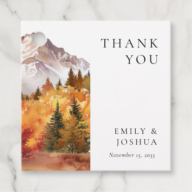 Herbst-Elegante Hochzeit Geschenkanhänger (Vorderseite)