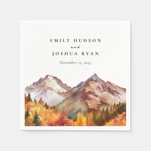 Herbst-Elegante Hochzeit Serviette (Vorderseite)