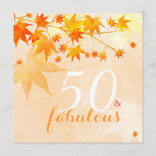 Herbst-Eleganz-50. Geburtstags-Party Einladung