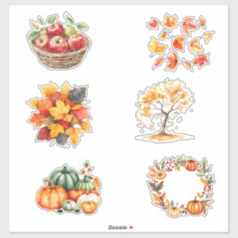 Herbst-Elemente-Stickerbogen Aufkleber