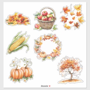Herbst-Elemente-Stickerbogen Aufkleber