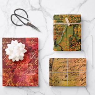 Herbst-Ephemere-Muster Geschenkpapier Set