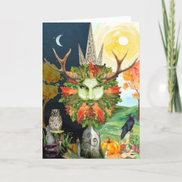 Herbst Equinox Mabon Greenman Feiertagskarte