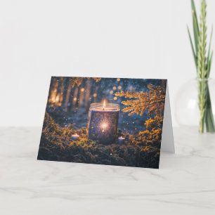 Herbst Equinox Mabon mit mystischer Kerzennatur Karte