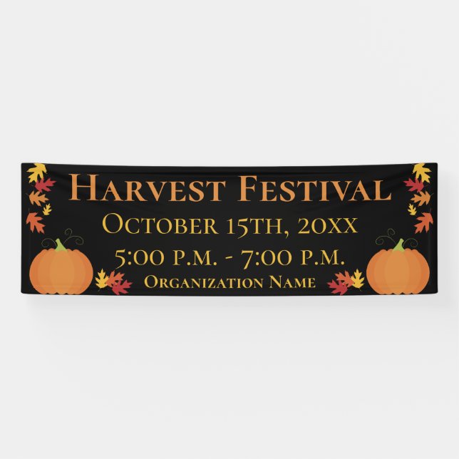 Herbst Ernte Autumn Leaves Pumpkin Festival Event Banner (Horizontal)