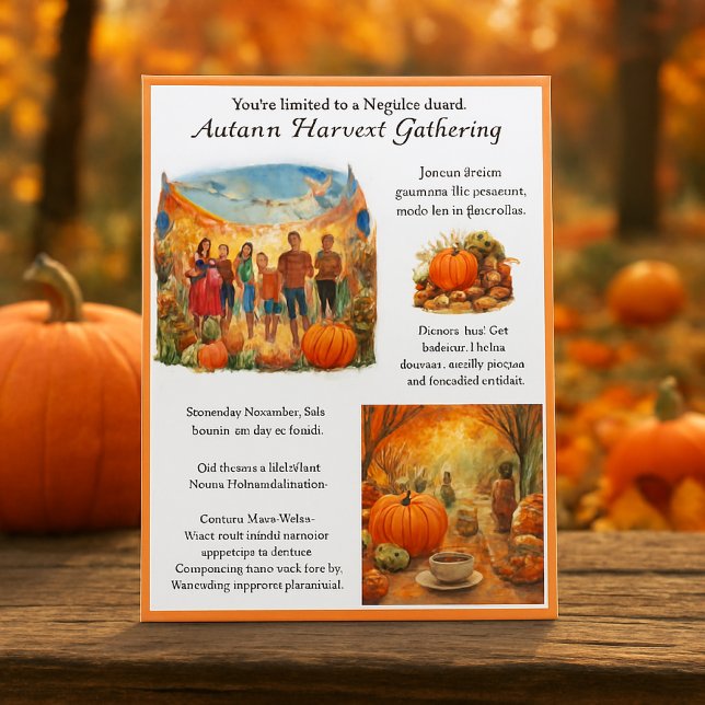 Herbst-Ernte-Blockparty Flyer (AI generated mockup prompts by Susang6)