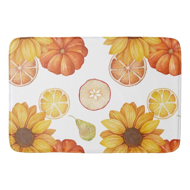 Herbst Ernte Erntedank Pumpkin Gewürz Badematte (Vorderseite)