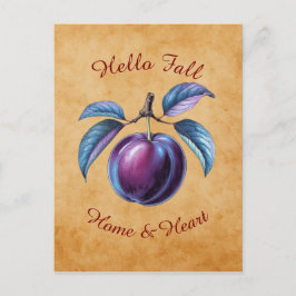 Herbst Ernte Fruchtkunst mit eigenem Text Postkarte