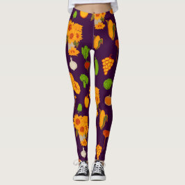 Herbst Ernte gesunder Veggie und Obst Leggings