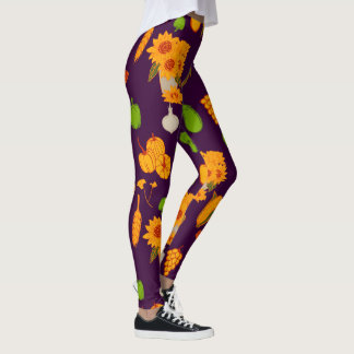 Herbst Ernte gesunder Veggie und Obst Leggings