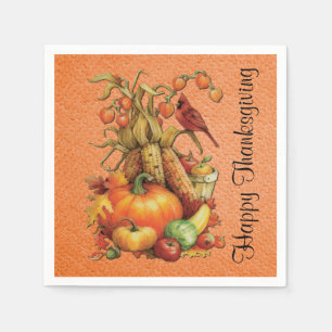 Herbst-Ernte-glückliche Serviette