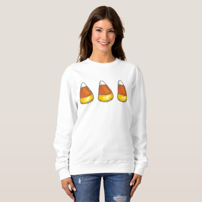 Herbst Ernte Halloween Candy Mais Kandies Sweatshirt (Vorne ganz)