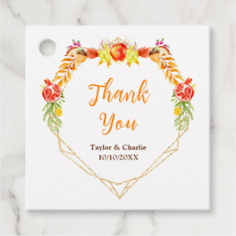 Herbst Ernte Hochzeit Danke Geschenkanhänger